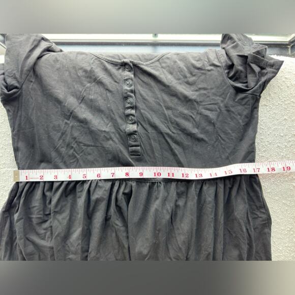 Angel Maternity Tiered Mini Black Maternity Short Sleeve Dress Size Medium - Picture 8 of 11